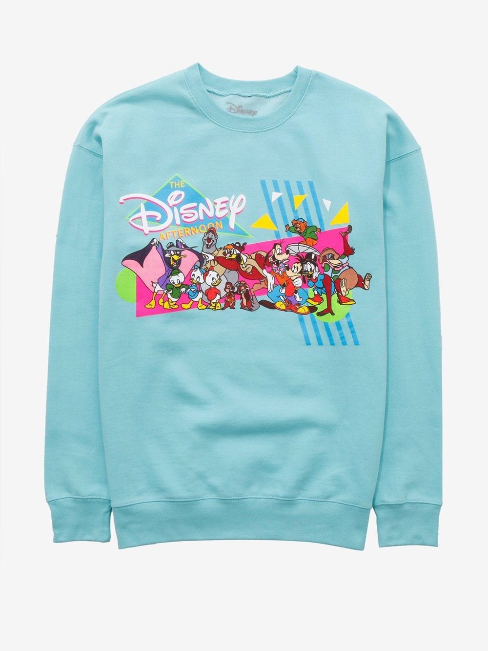 Disney Mint Green Crewneck with Multicolor Cartoon Print
